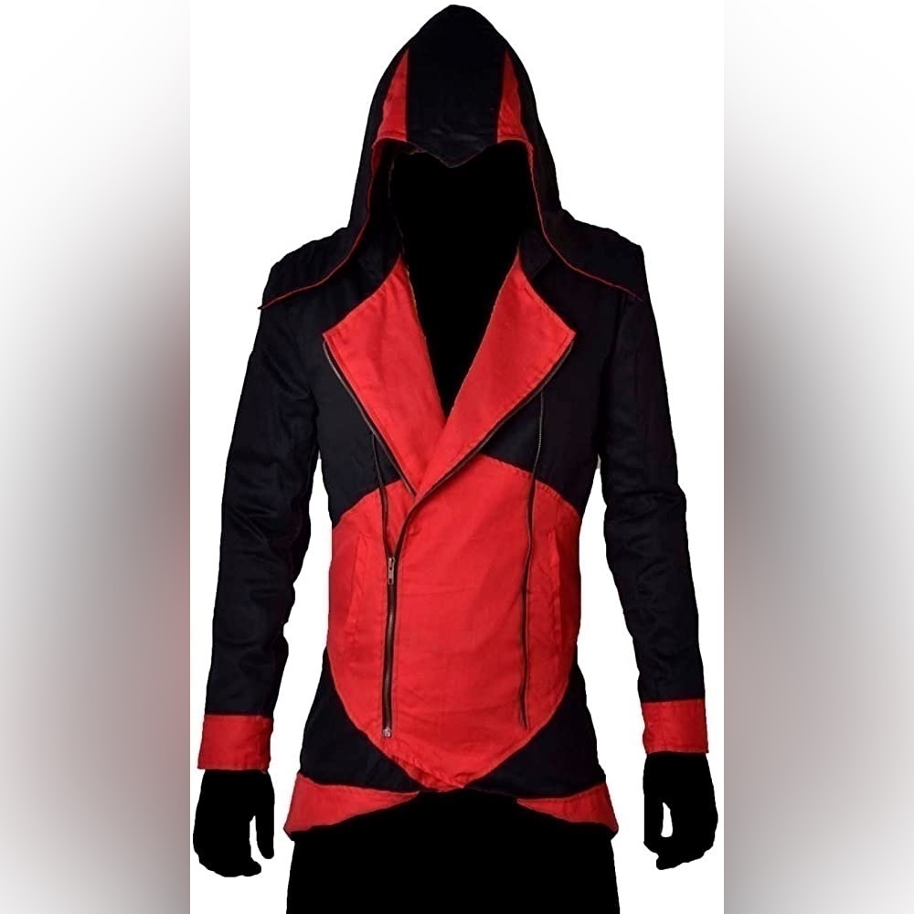 Classyak Creed 3 Jacket Black Red Cotton Large